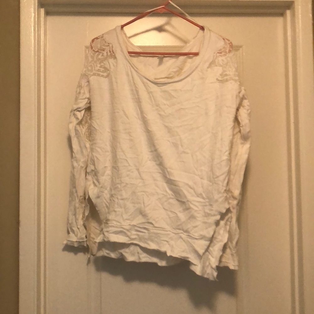 Free people white long sleeve shirt